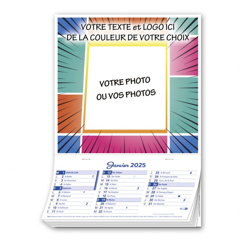 CALENDRIER PHOTOS 12 FEUILLETS DÉTACHABLES